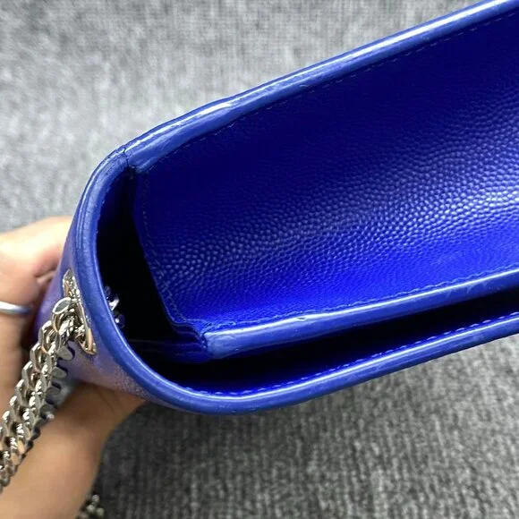 100% Authentic Saint Laurent Kate Blue Leather Shoulder Bag - Picture 6 of 14